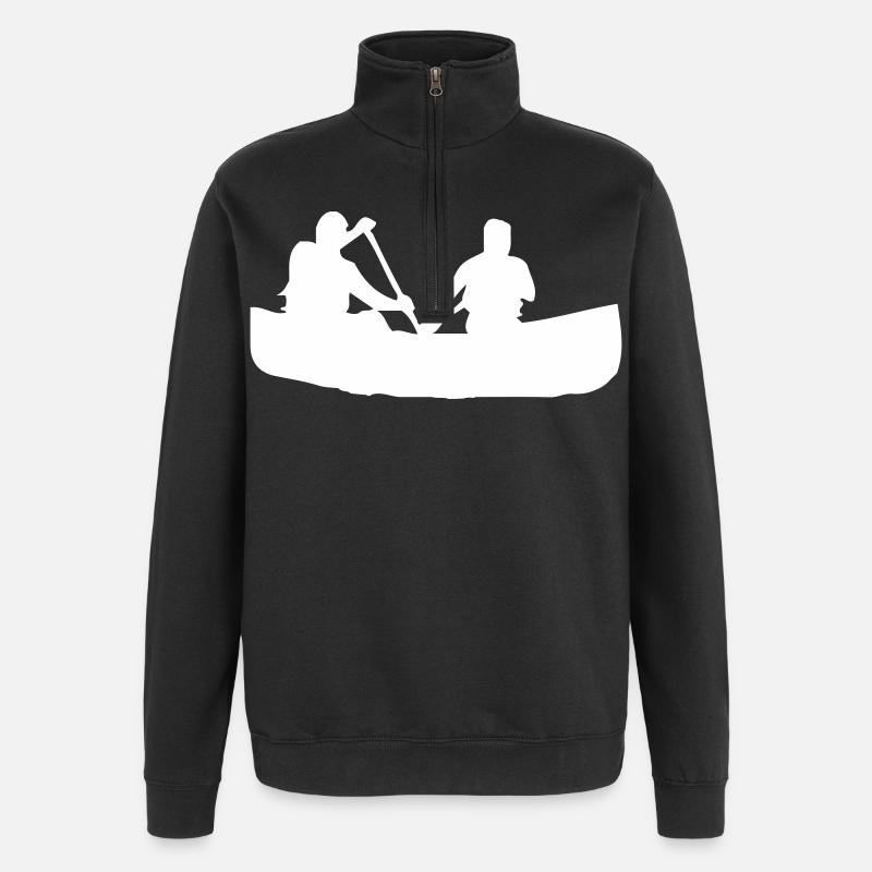 Canoë à rames - Design - Sweat à zip 1/4 - noir
