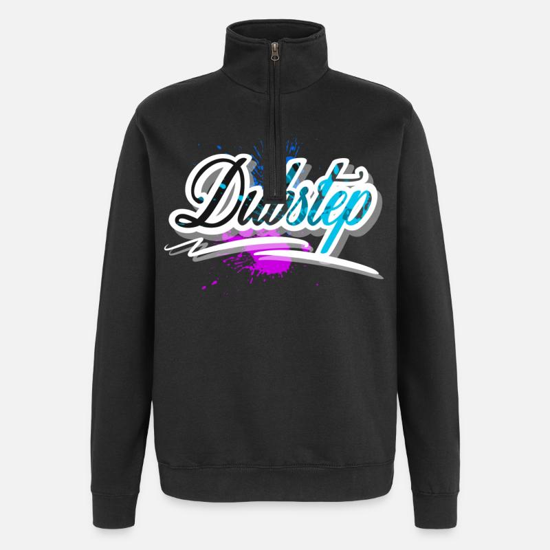 dubstep - Sweat à zip 1/4 - noir