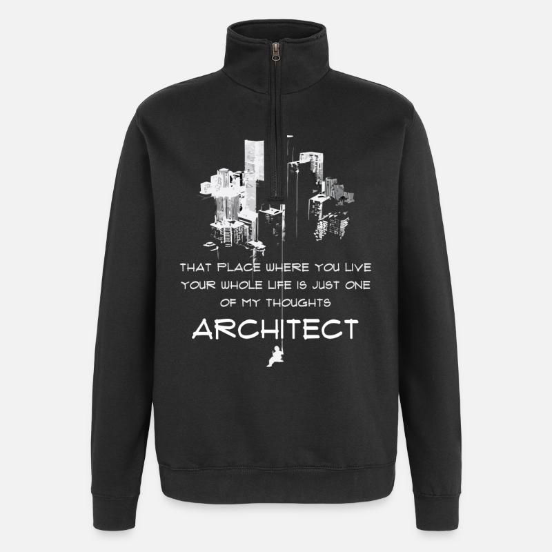 Architectes architectes - Sweat à zip 1/4 - noir
