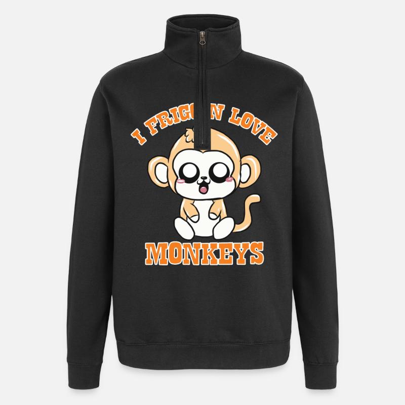 singe - Sweat à zip 1/4 - noir