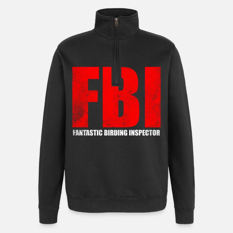 FBI Birding Inspector Design - Quarter-Zip Sweatshirt - black