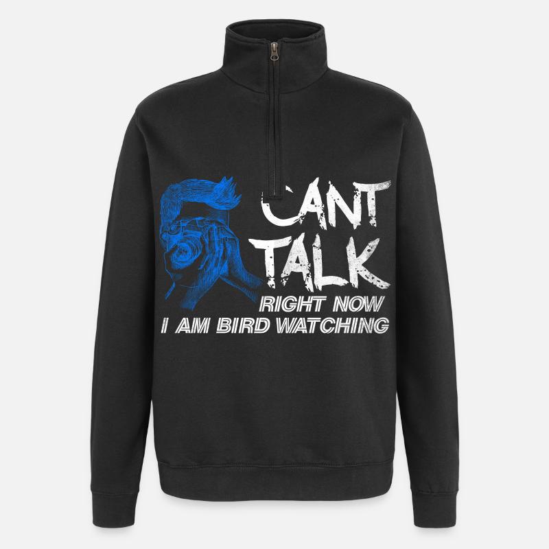 Bird Watching I Can't Talk Design - Quarter-Zip Sweatshirt - black