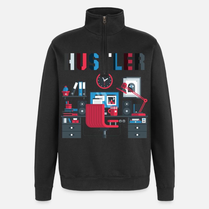 Bourreau de travail - Sweat à zip 1/4 - noir