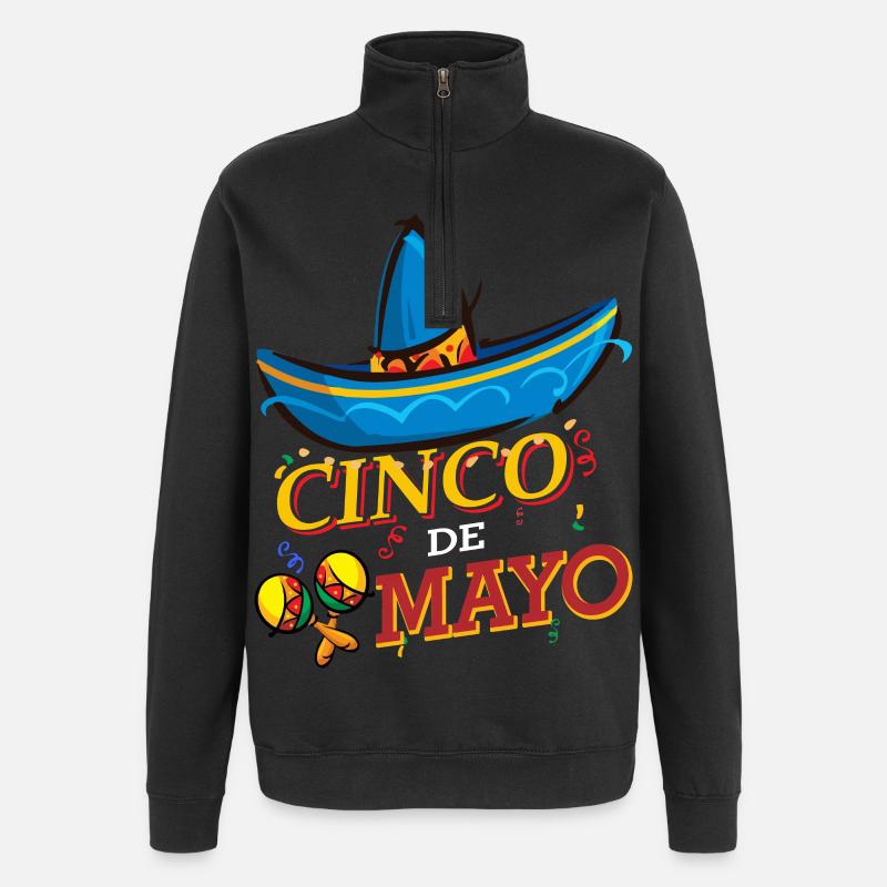 cinco de mayo - 5 de mayo - Sweat à zip 1/4 - noir
