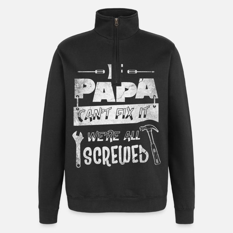 Tools and Architecture Motif Dad - Quarter-Zip Sweatshirt - black
