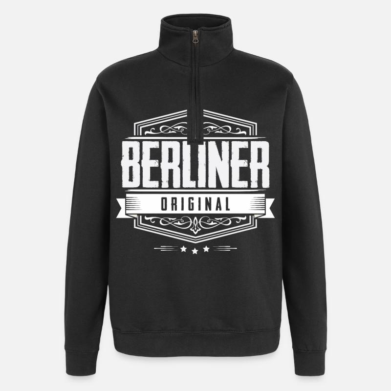 Berliner Original - Berlin - Quarter-Zip Sweatshirt - black
