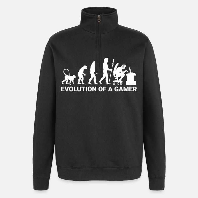 Évolution gamer - Sweat à zip 1/4 - noir