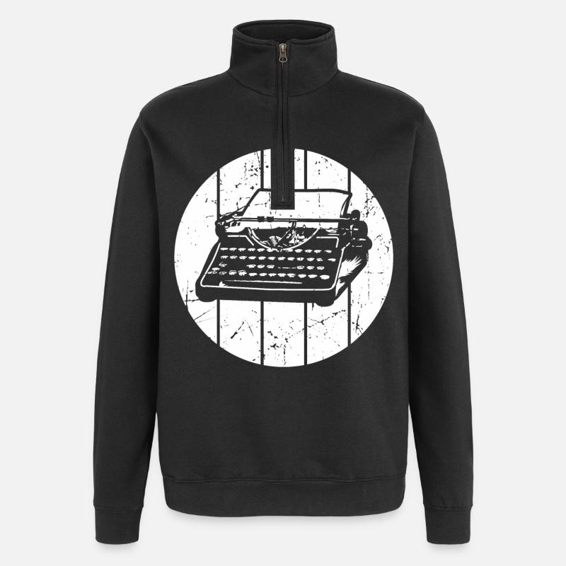 Rétro - Sweat à zip 1/4 - noir