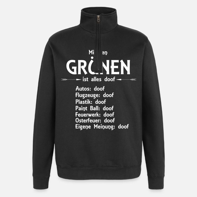 Die Grünen - Quarter-Zip-Sweatshirt - Schwarz