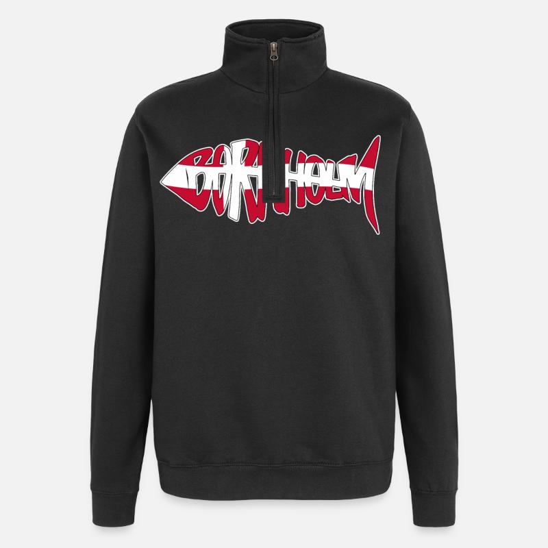 Poisson de Bornholm - Conception - Sweat à zip 1/4 - noir