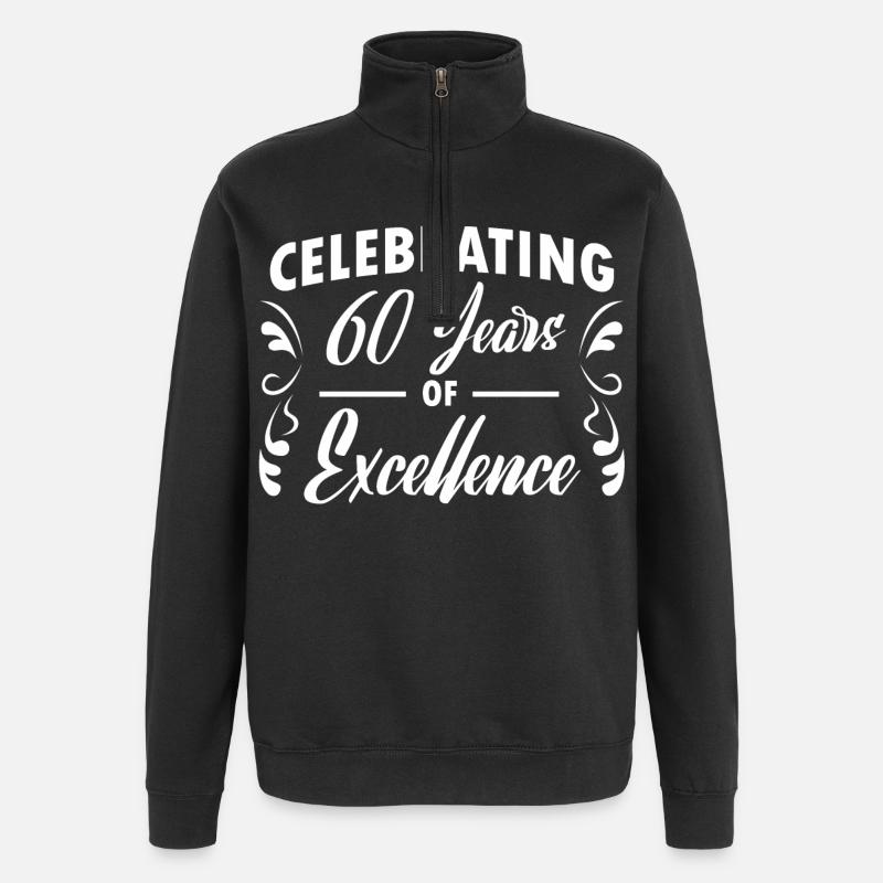 60ème anniversaire - design - Sweat à zip 1/4 - noir