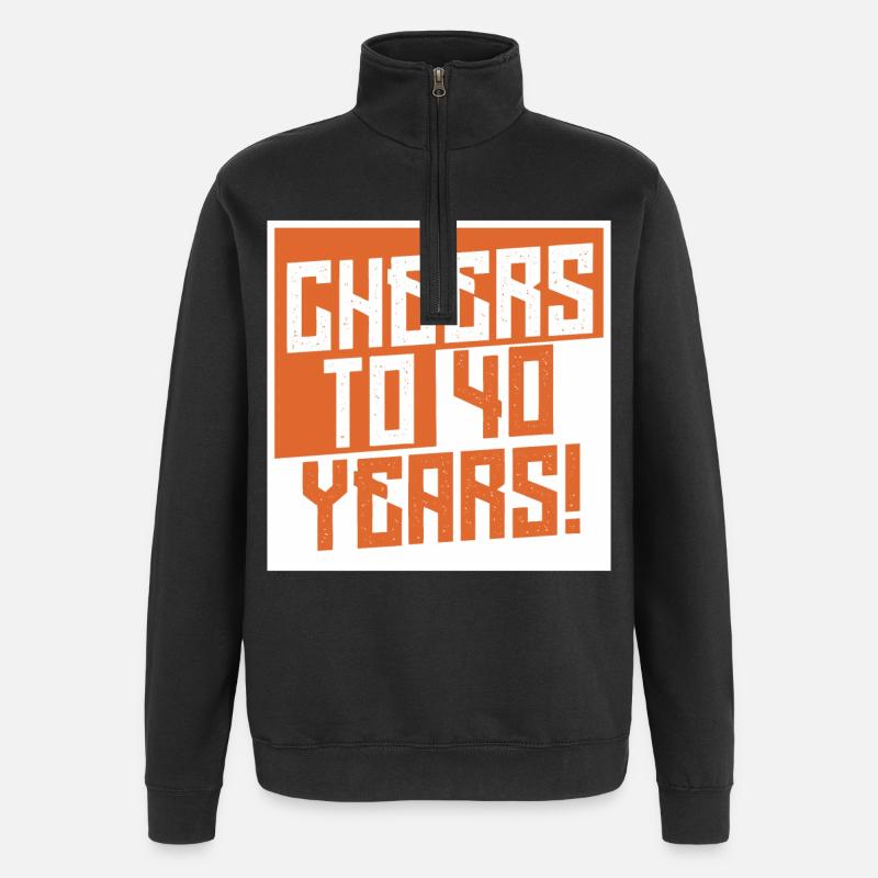 Vive nos 40 ans - Sweat à zip 1/4 - noir