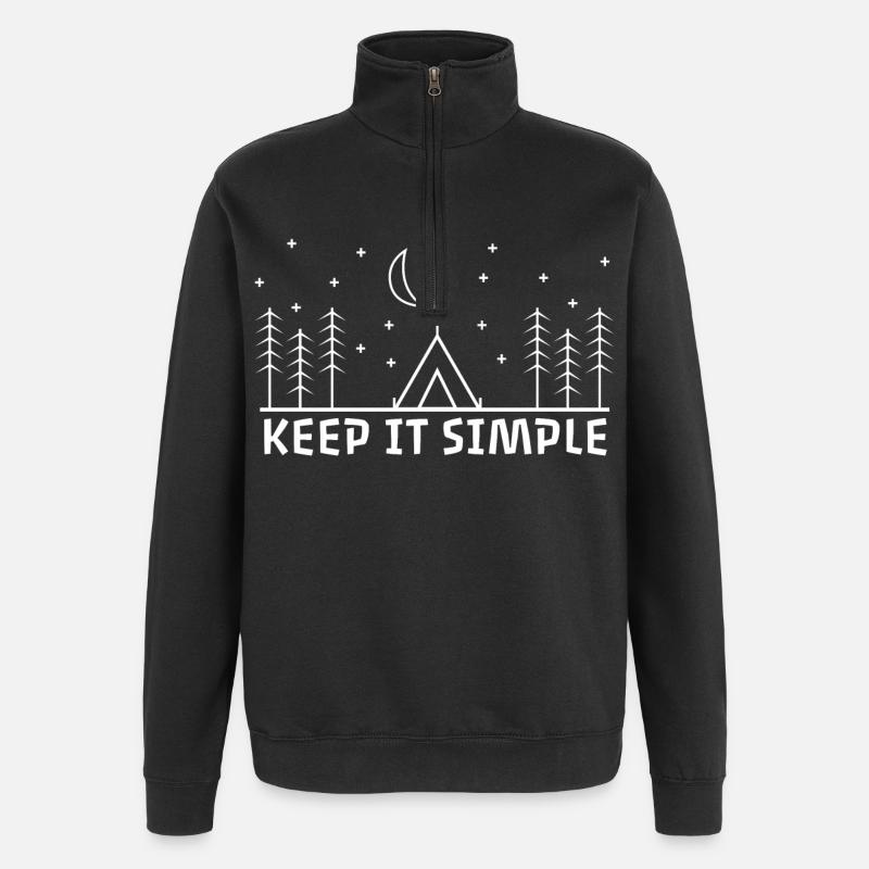 Restez simple - Sweat à zip 1/4 - noir