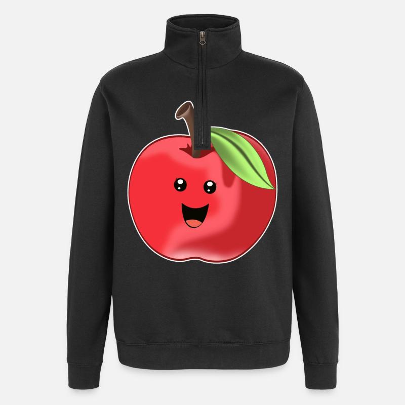 Lustiger Süßer Apfel - Quarter-Zip-Sweatshirt - Schwarz