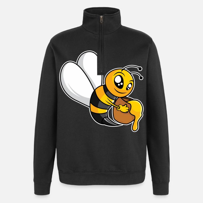 Abeille mellifère industrieuse - Design - Sweat à zip 1/4 - noir