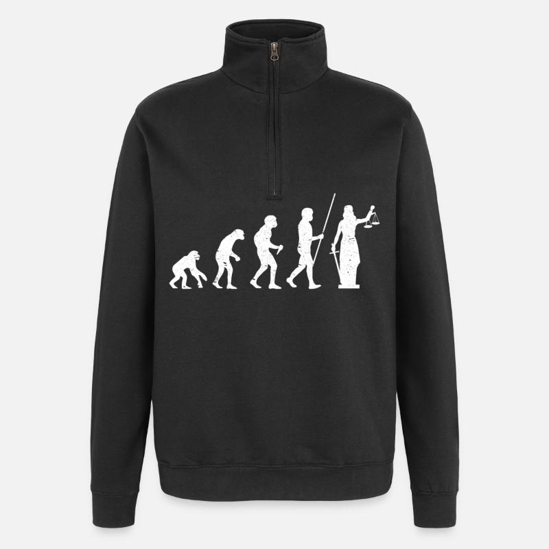 Juriste Jurist Law Justitia Évolution - Sweat à zip 1/4 - noir