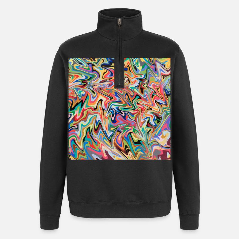 bunte Maus Pad bunte Mausmatte - Quarter-Zip-Sweatshirt - Schwarz