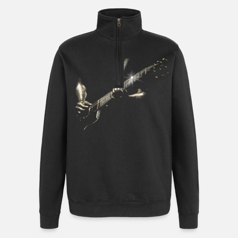 gitarre - Quarter-Zip-Sweatshirt - Schwarz