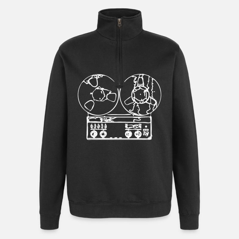 Rétro - Sweat à zip 1/4 - noir