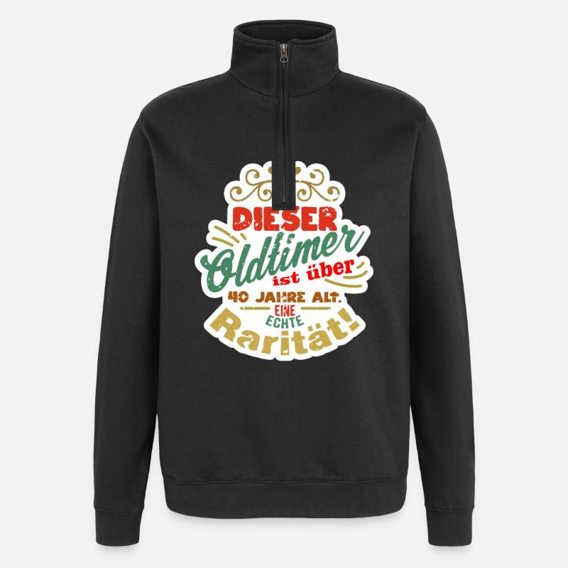 40 years old - Quarter-Zip Sweatshirt - black