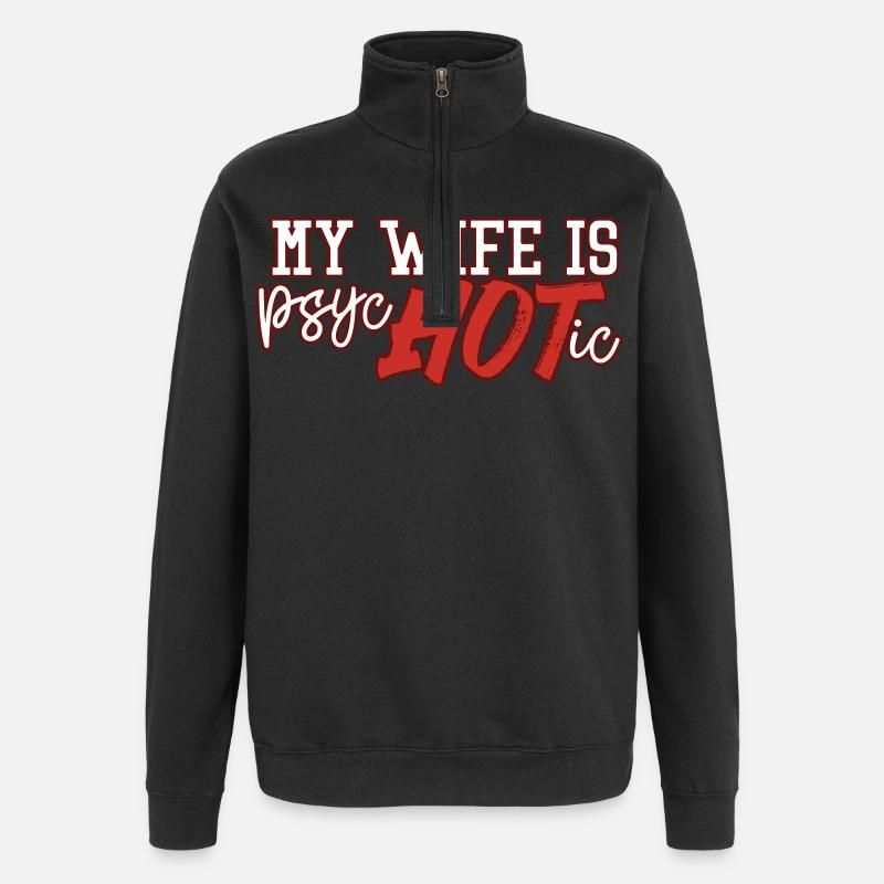 Frau Ehe - Quarter-Zip-Sweatshirt - Schwarz