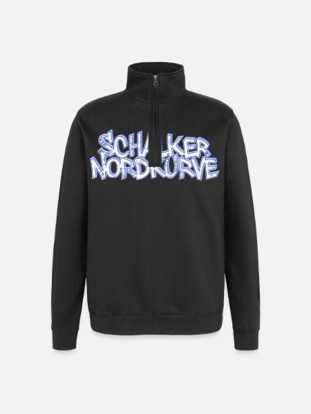 Schalker Nordkurve - Quarter-Zip-Sweatshirt - Schwarz