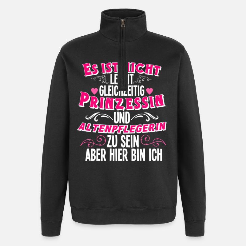 Altenpflegerin - Quarter-Zip-Sweatshirt - Schwarz
