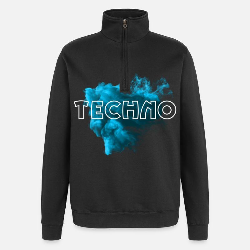 Techno - Quarter-Zip-Sweatshirt - Schwarz