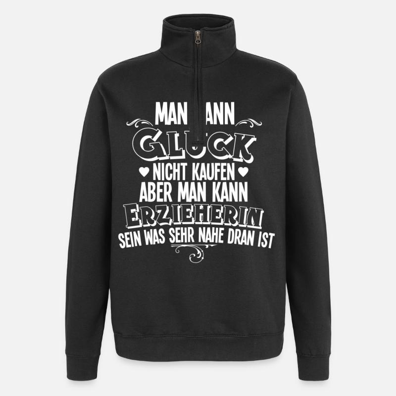 Erzieherin - Quarter-Zip-Sweatshirt - Schwarz