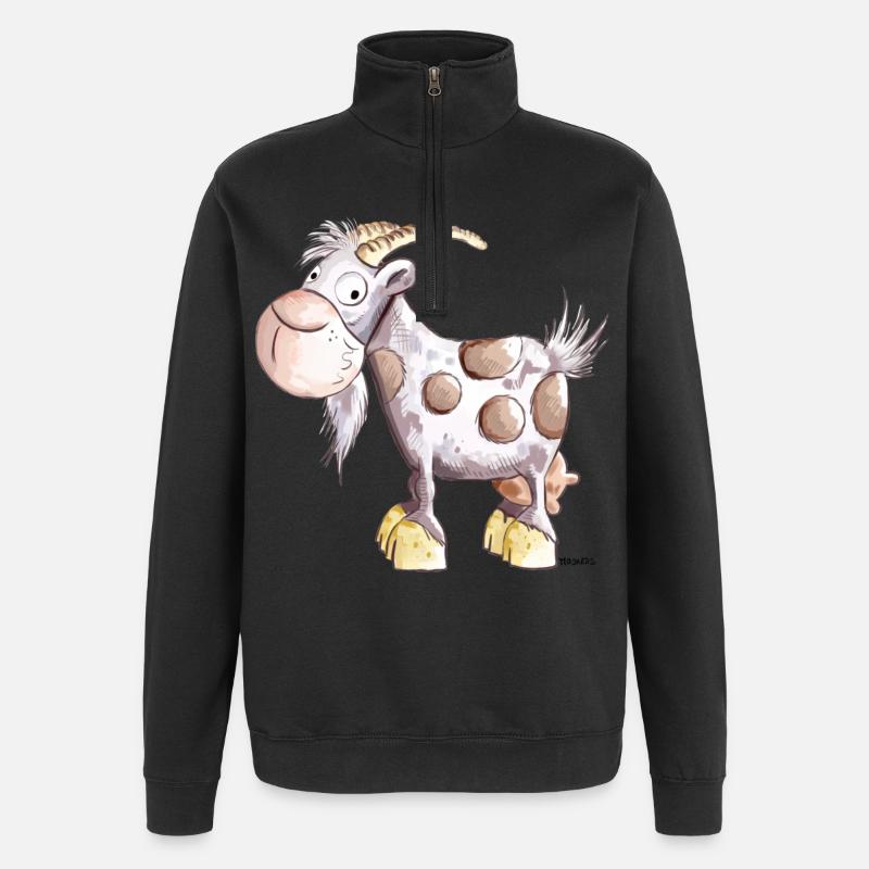 Die Ziege ist da  - Quarter-Zip-Sweatshirt - Schwarz