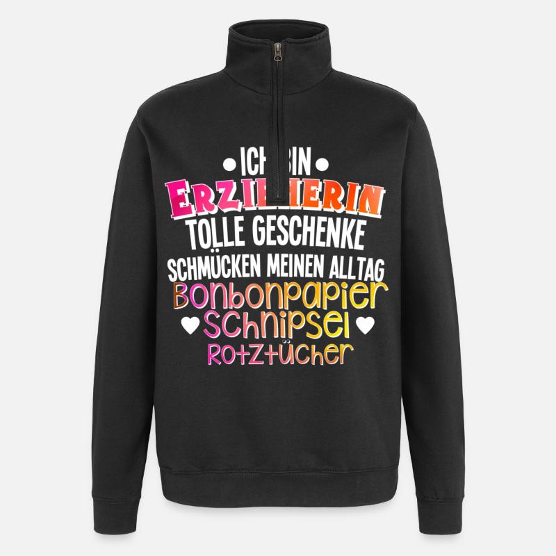 Erzieherin - Quarter-Zip-Sweatshirt - Schwarz