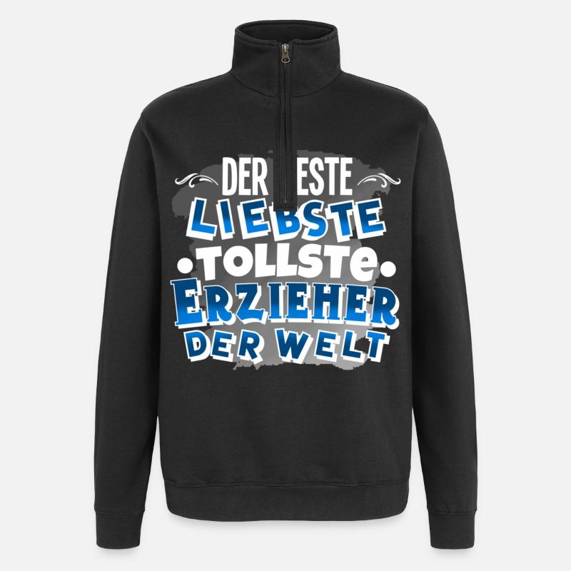 Erzieher - Quarter-Zip-Sweatshirt - Schwarz