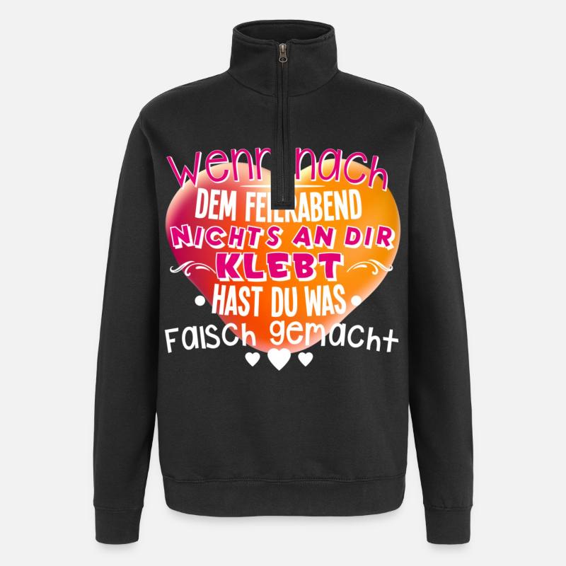 Erzieherin - Quarter-Zip-Sweatshirt - Schwarz