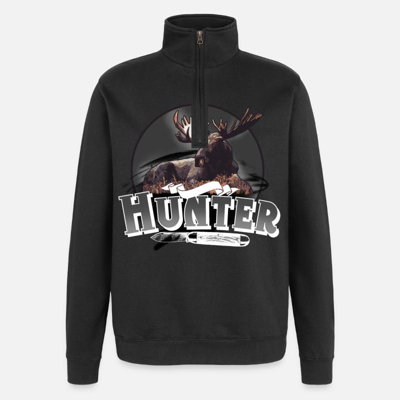 Hunter hunter hunting - Quarter-Zip Sweatshirt - black