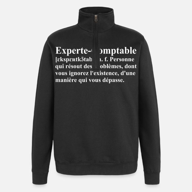 Experte-Comptable Définition - Sweat à zip 1/4 - noir