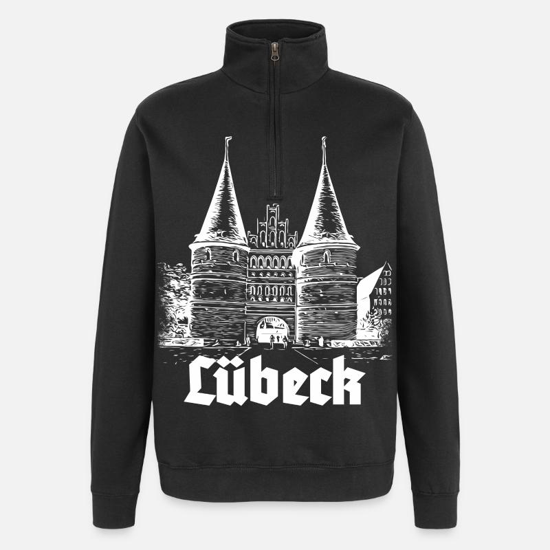 Lübeck - Design - Sweat à zip 1/4 - noir