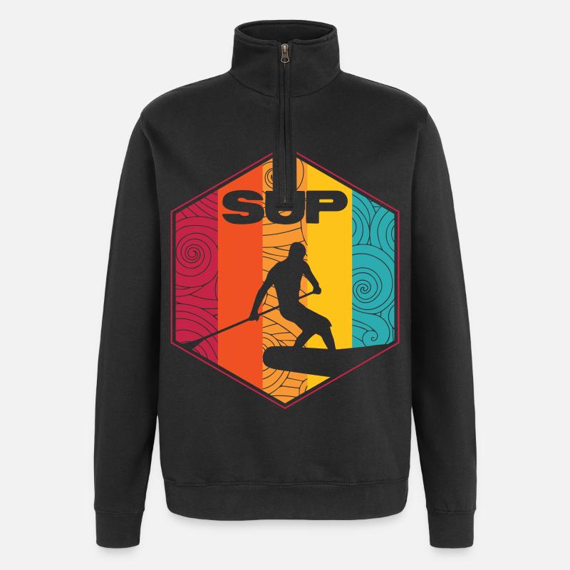 SUP - Quarter-Zip-Sweatshirt - Schwarz