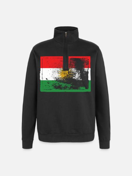 Kurdes Kurdistan - Sweat à zip 1/4 - noir