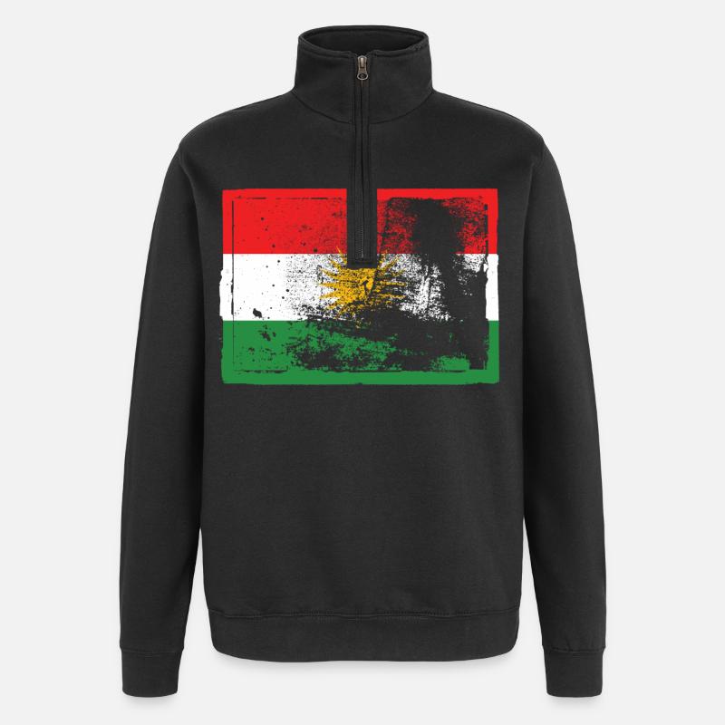 Kurdes Kurdistan - Sweat à zip 1/4 - noir