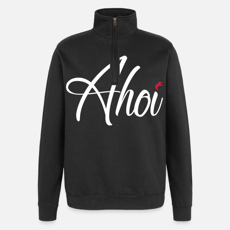 Ahoi - Quarter-Zip-Sweatshirt - Schwarz
