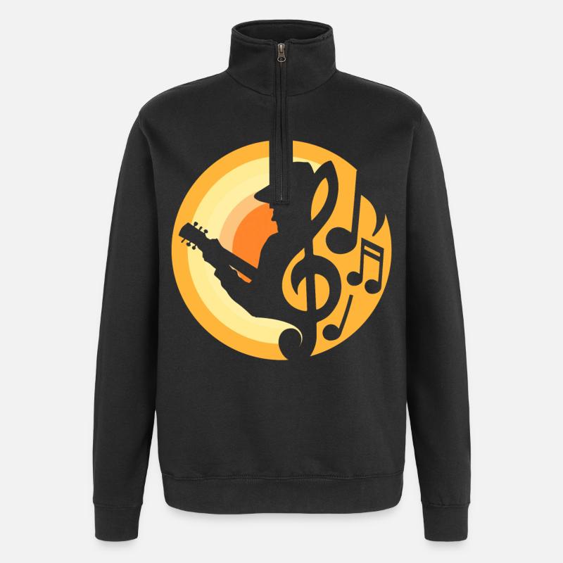 Gitarren-Spieler - Quarter-Zip-Sweatshirt - Schwarz