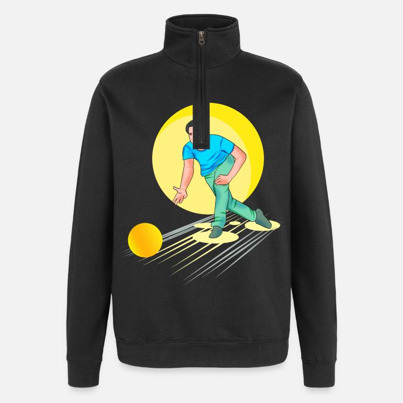 Bowling Bowler - Conception - Sweat à zip 1/4 - noir
