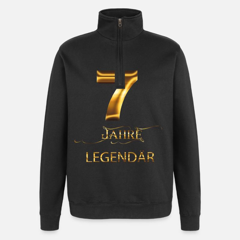 7 Jahre Legendär - Quarter-Zip-Sweatshirt - Schwarz