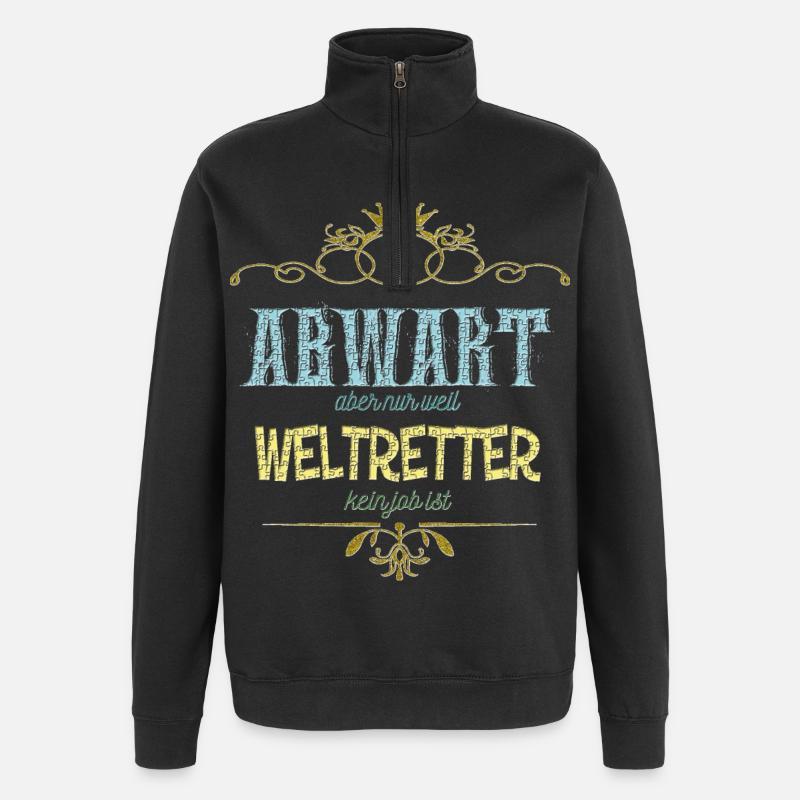 Abwart Weltretter - Quarter-Zip-Sweatshirt - Schwarz