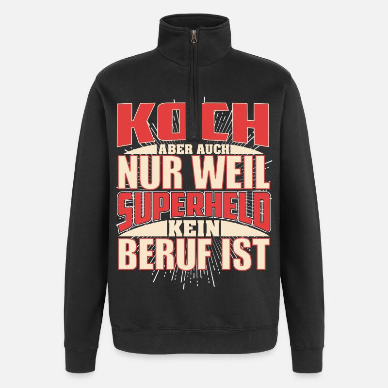 Koch Superheld - Quarter-Zip-Sweatshirt - Schwarz
