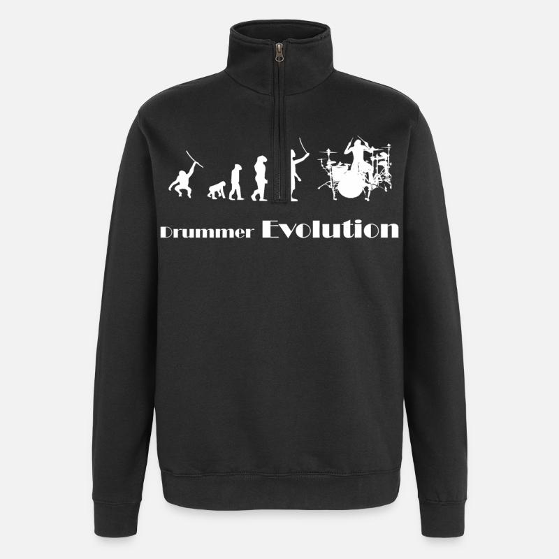 Evolution drummer - Quarter-Zip Sweatshirt - black