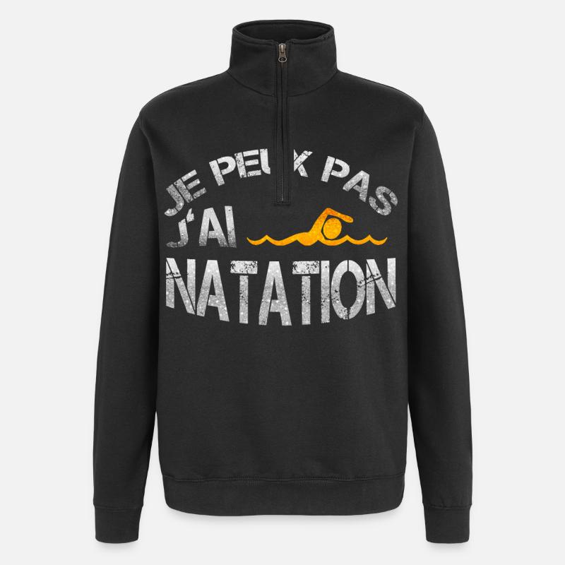 natation - Quarter-Zip-Sweatshirt - Schwarz