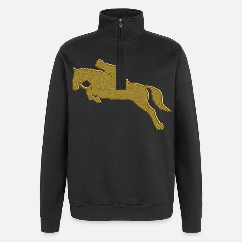 Gold Reiten - Quarter-Zip-Sweatshirt - Schwarz