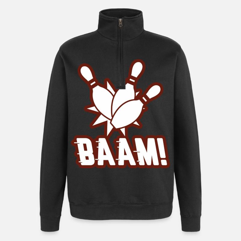 Grève de bowling - Sweat à zip 1/4 - noir