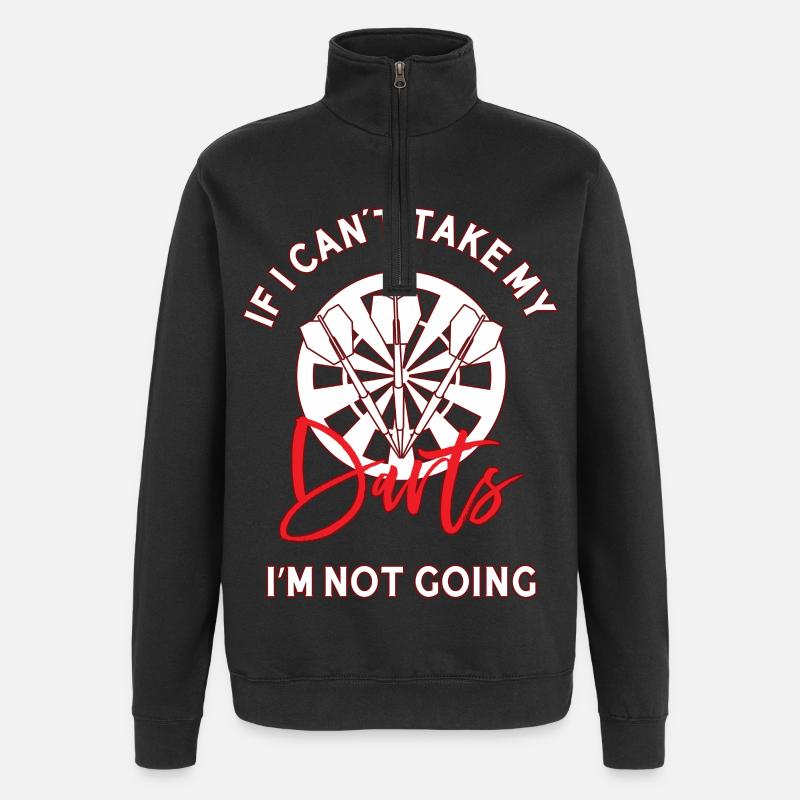 If I Can't Take My Darts - Quarter-Zip-Sweatshirt - Schwarz